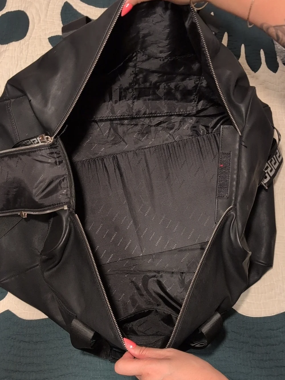 Authentic Versace (Rehab) Black Logo Duffel Bag - Men